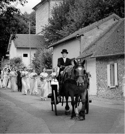 Paris wedding horse and carriage