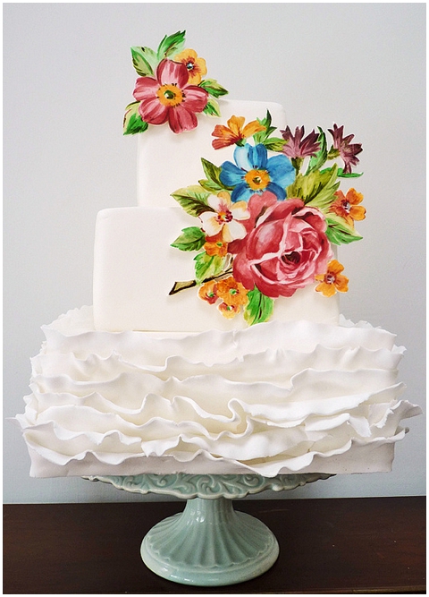 white painted cake