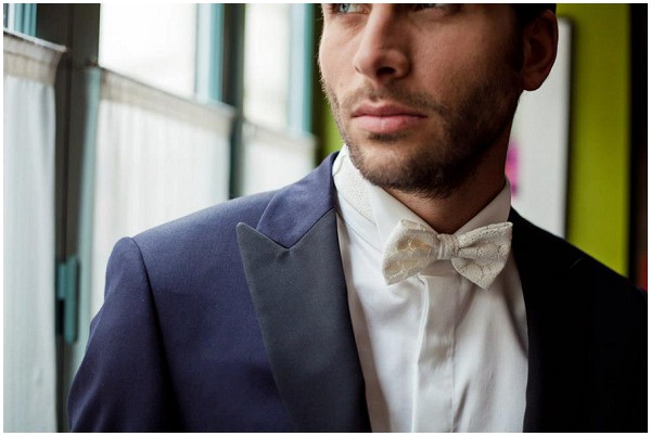 groom with bow tie