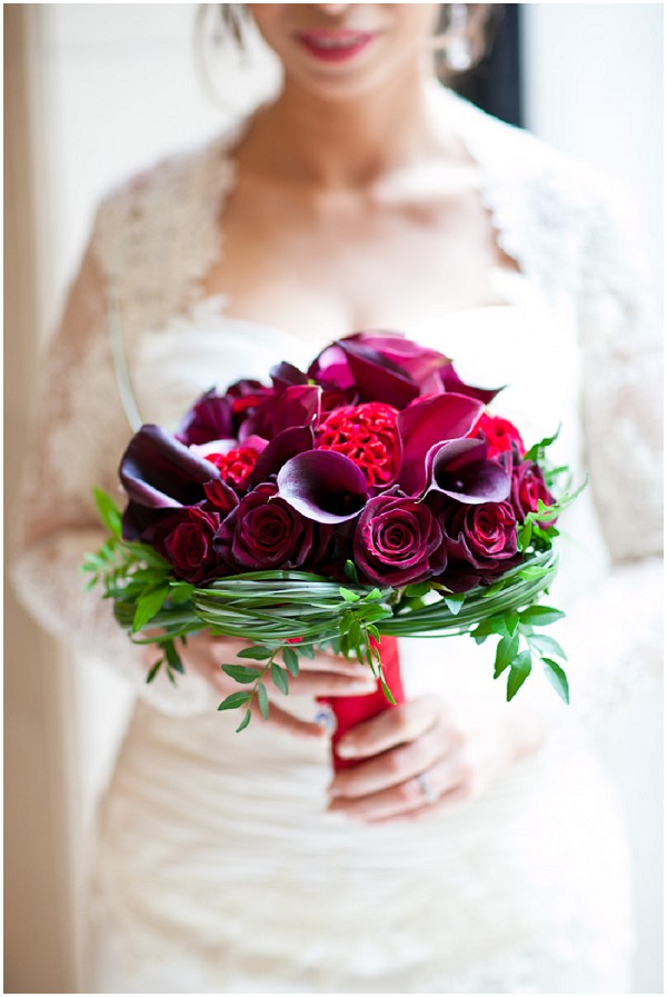 ed purple wedding flowers