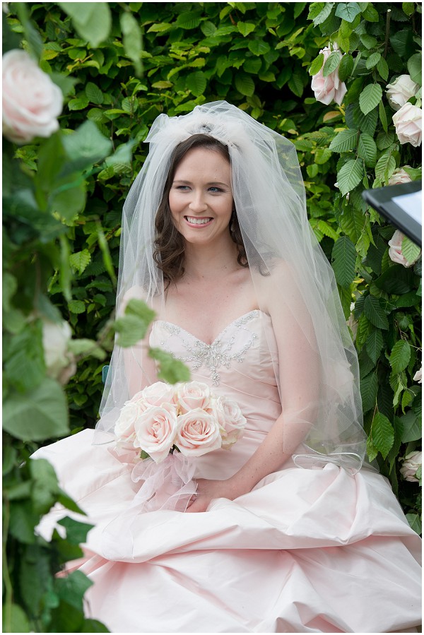 pink bride veil