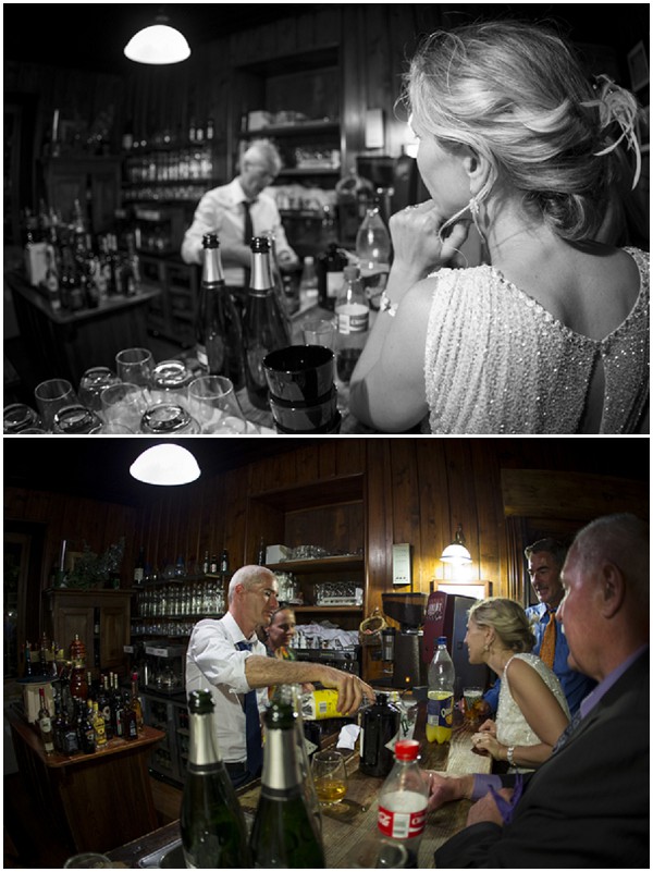 groom behind the bar