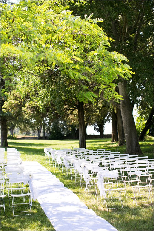 outdoor white wedding ceremony