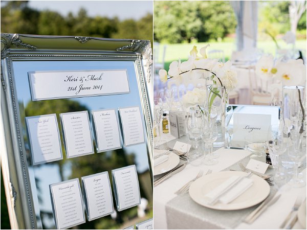 white silver wedding table