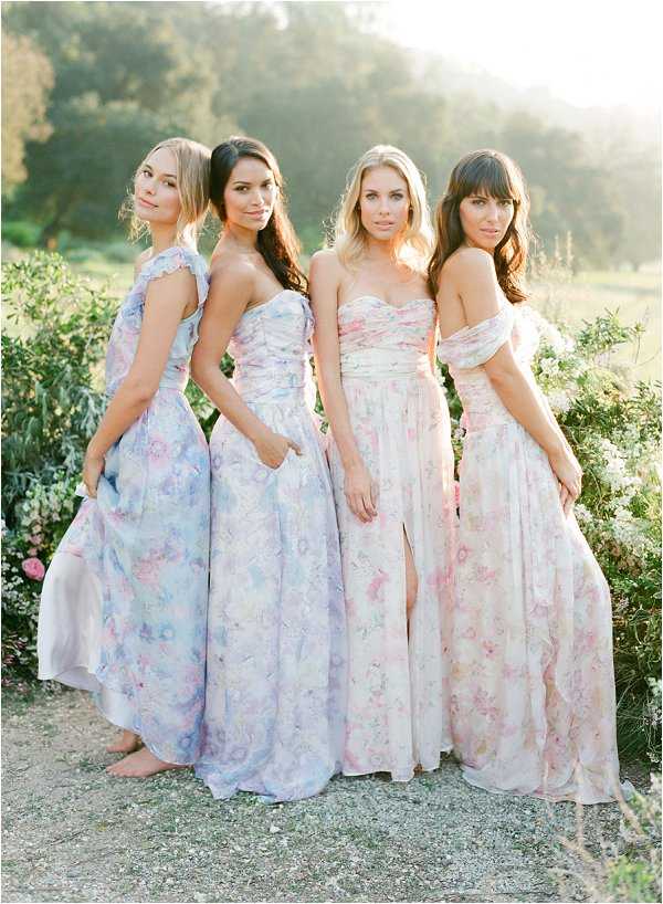 floral chiffon bridesmaid dresses