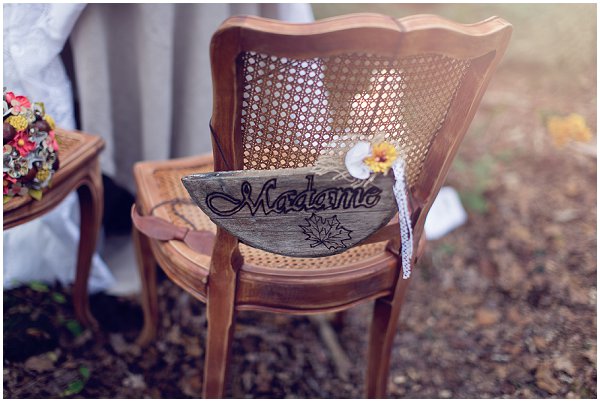 Fall wedding chair sign