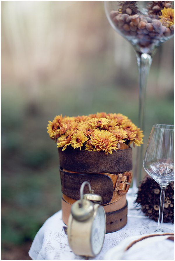 fall wedding flowers in DIY vase