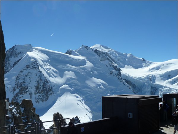 Looking towards Mont Blanc from the Aiguille du Midi