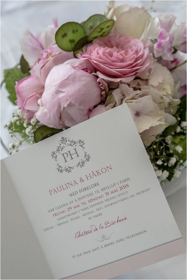 pink tone wedding invitation