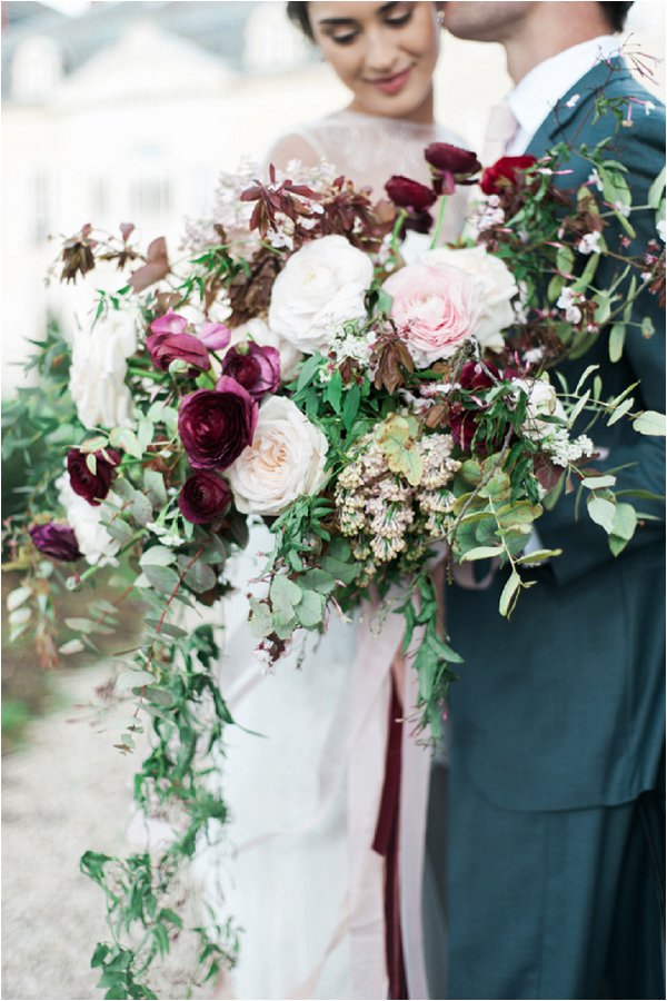 burgundy accent wedding bouquet