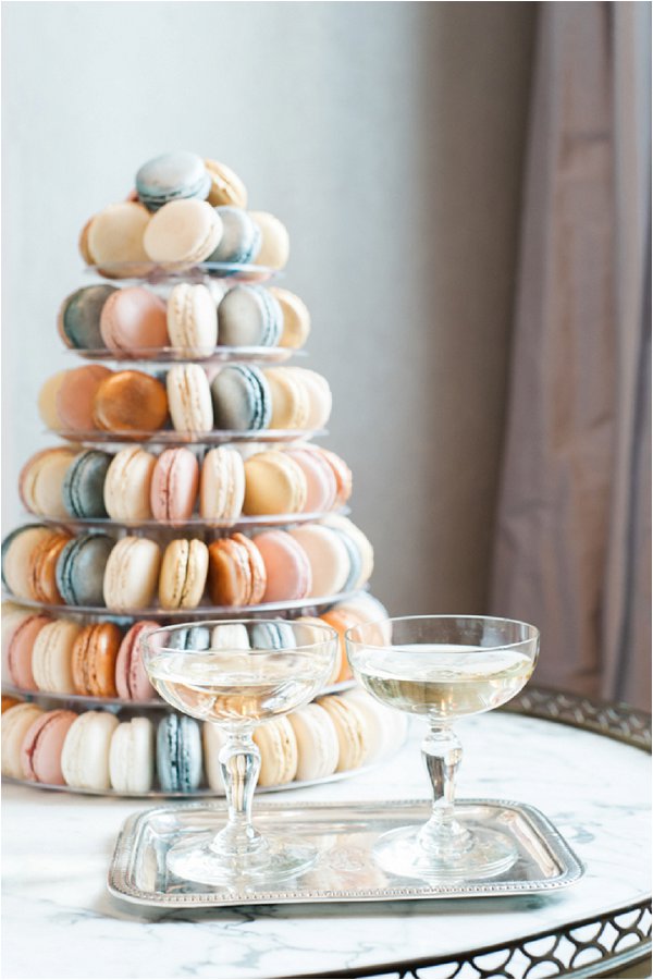 pastel colored macaron tower
