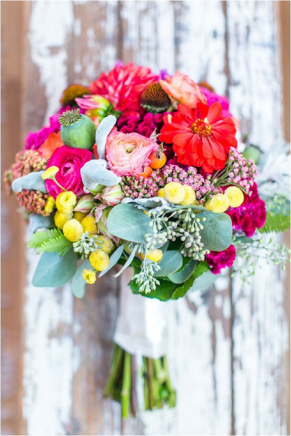 bright colour bridal bouquet - Stephanie Yonce Photgraphy