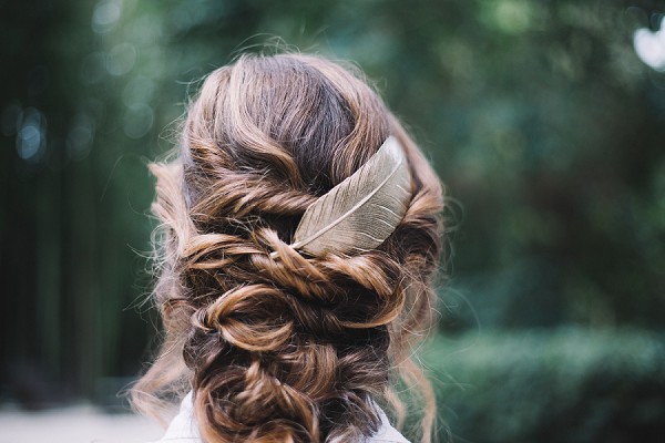 Gold leaf hair accessorie wedding
