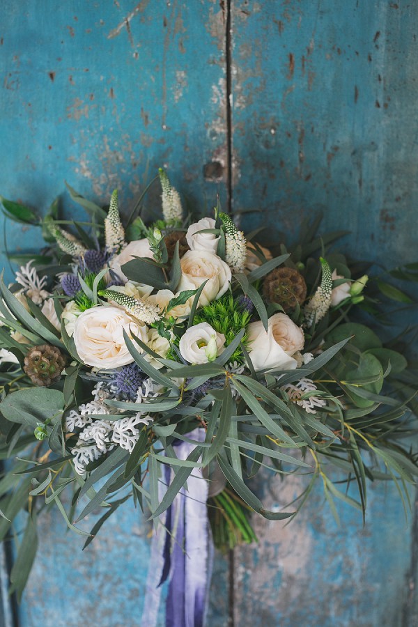 Something blue bridal bouquet