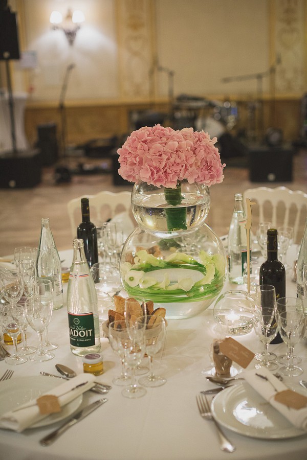 hydrangea wedding centrepiece 