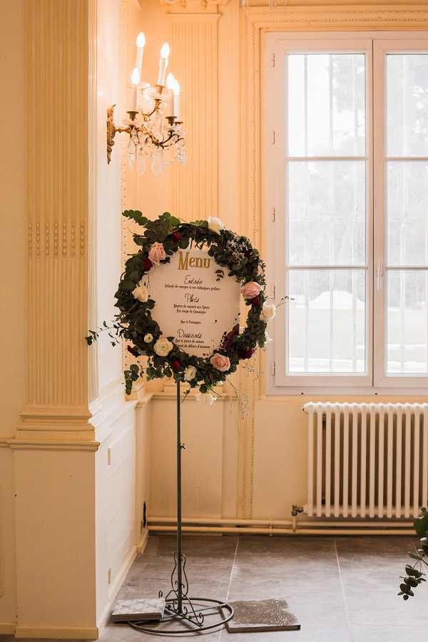 wreath wedding menu