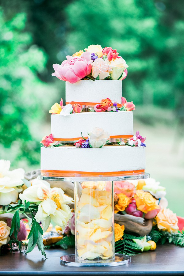 bright wedding cake