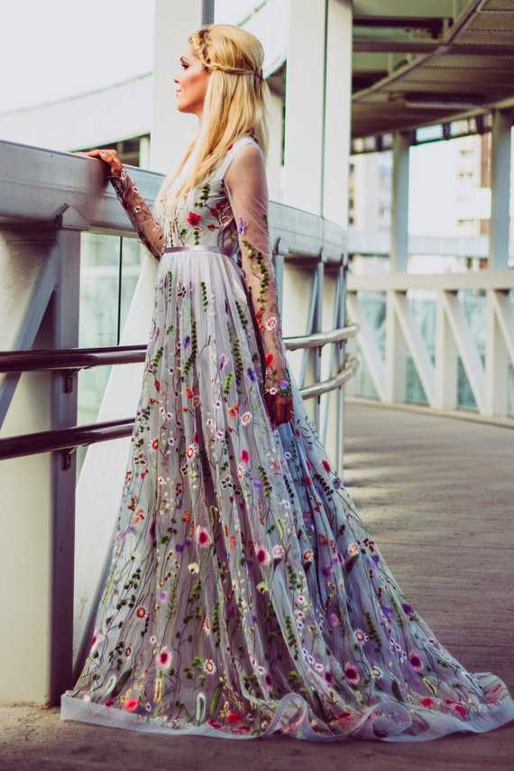 floral casual wedding dresses