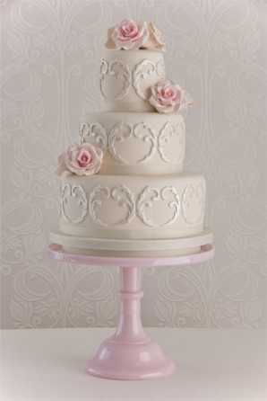 maisie fantaisie shabby chic 3 tier traditional wedding cake