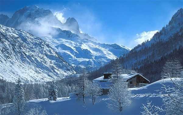 snowy chamonix