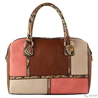 pink and brown handbag
