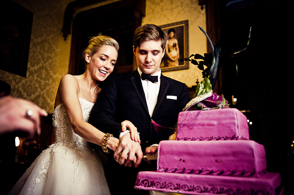 purple wedding cake france