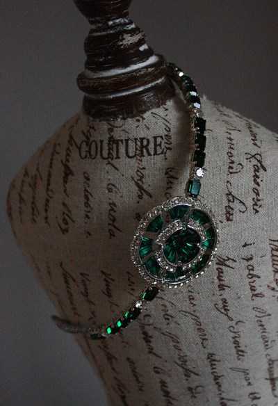 original vintage emerald headband original vintage emerald headband