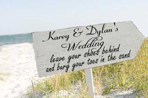 beach wedding sign