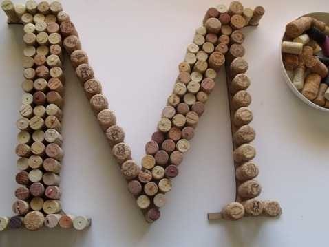 diy wedding wine cork letters