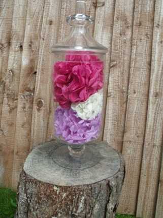 glassed paper flowers