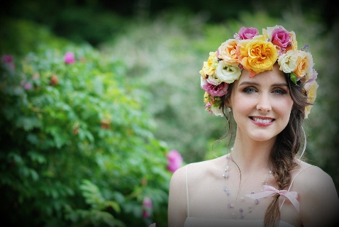 real flower bridal headdress