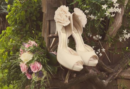 shabby chci bridal shoes © - Christy Blanch Photography / French Wedding Style Blog