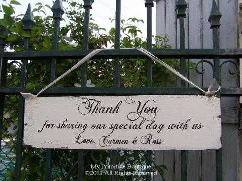 thank you wedding sign