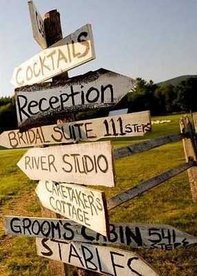 wooden wedding signage