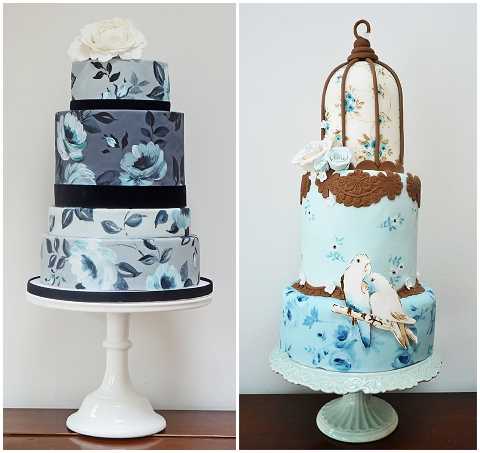 blue wedding cakes