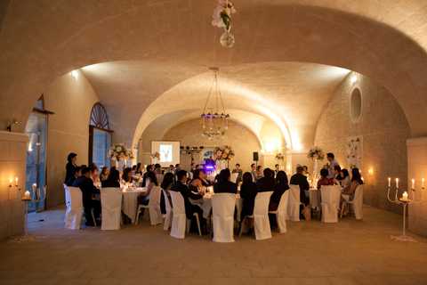 french cave wedding reception