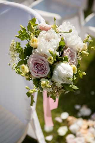 mauve aisle flowers