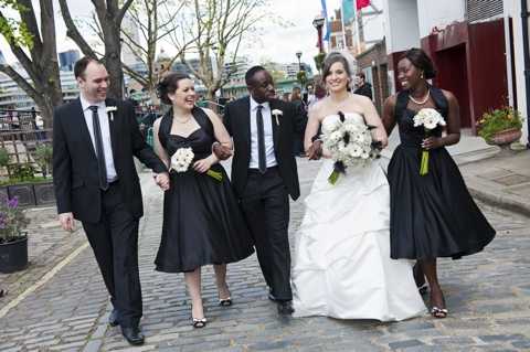 monochrome bridesmaids