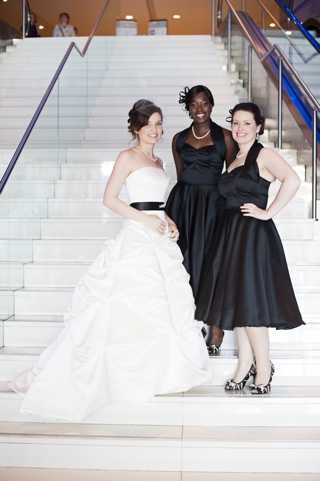 monochrome bridesmaids