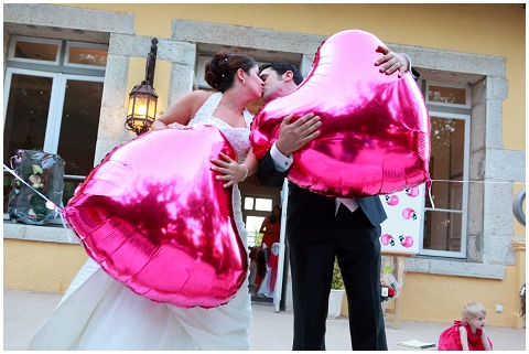 pink wedding balloons