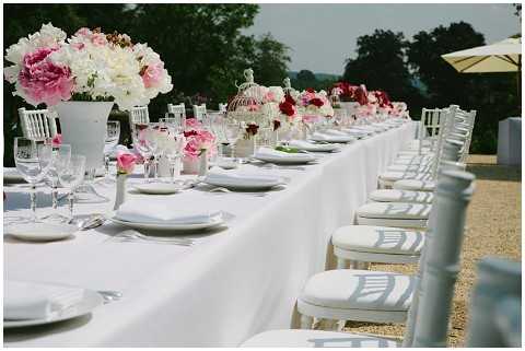 shabby chic outdoor wedding reception