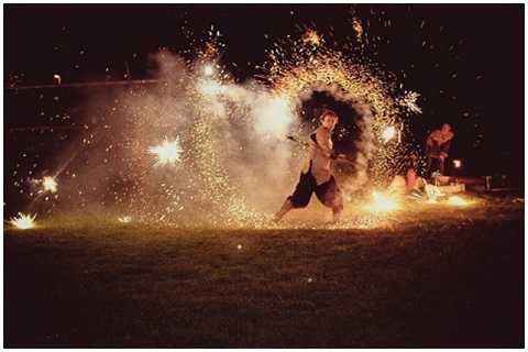 wedding fire performers