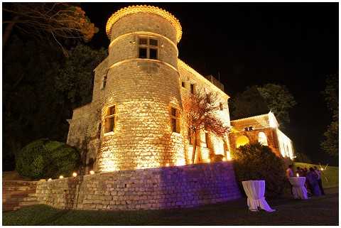 wedding venue at night