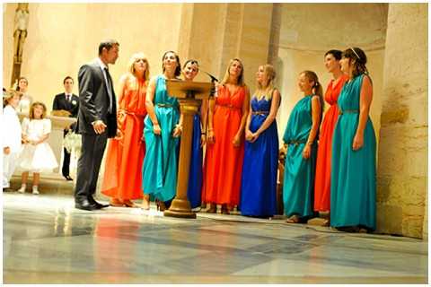 colourful bridesmaids