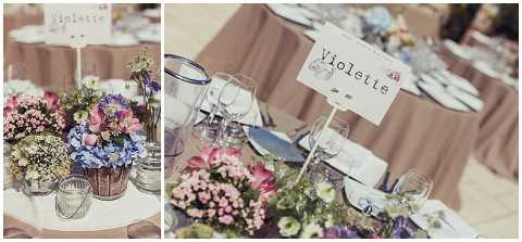 lavender and rose rustic tables