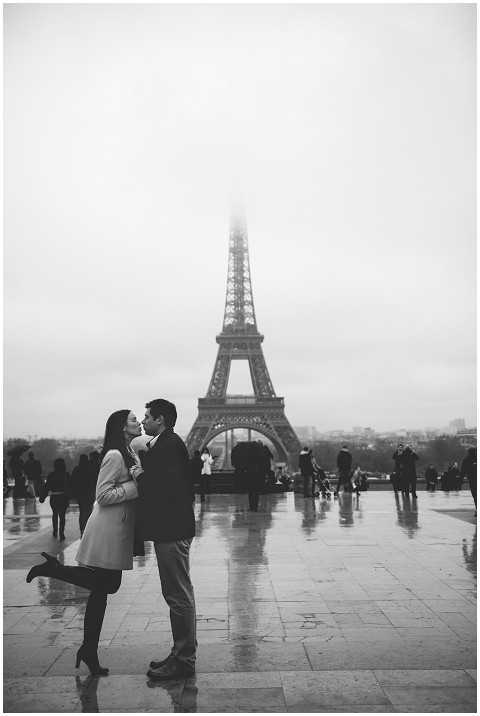 rainy eiffel tower