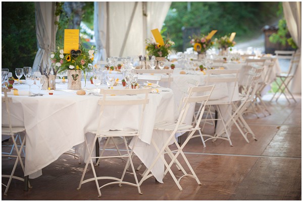 yellow wedding tables