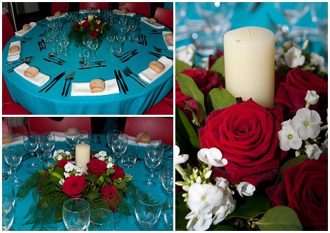 Belle Momenti teal red wedding