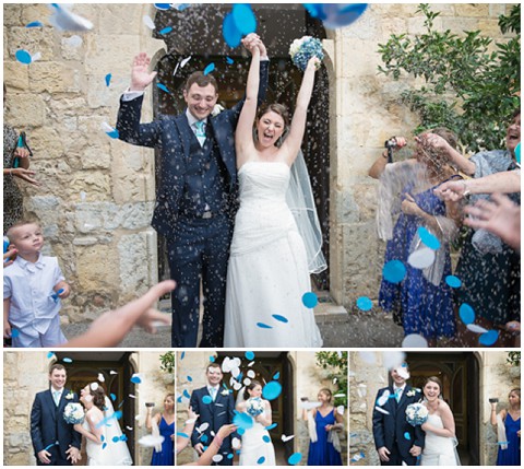 blue and white wedding confetti