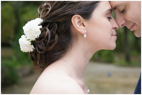 bridal hair with flowers